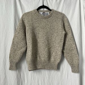VTG Cambridge Dry Goods Sweater Women Small Beige Wool Crewneck Made in USA